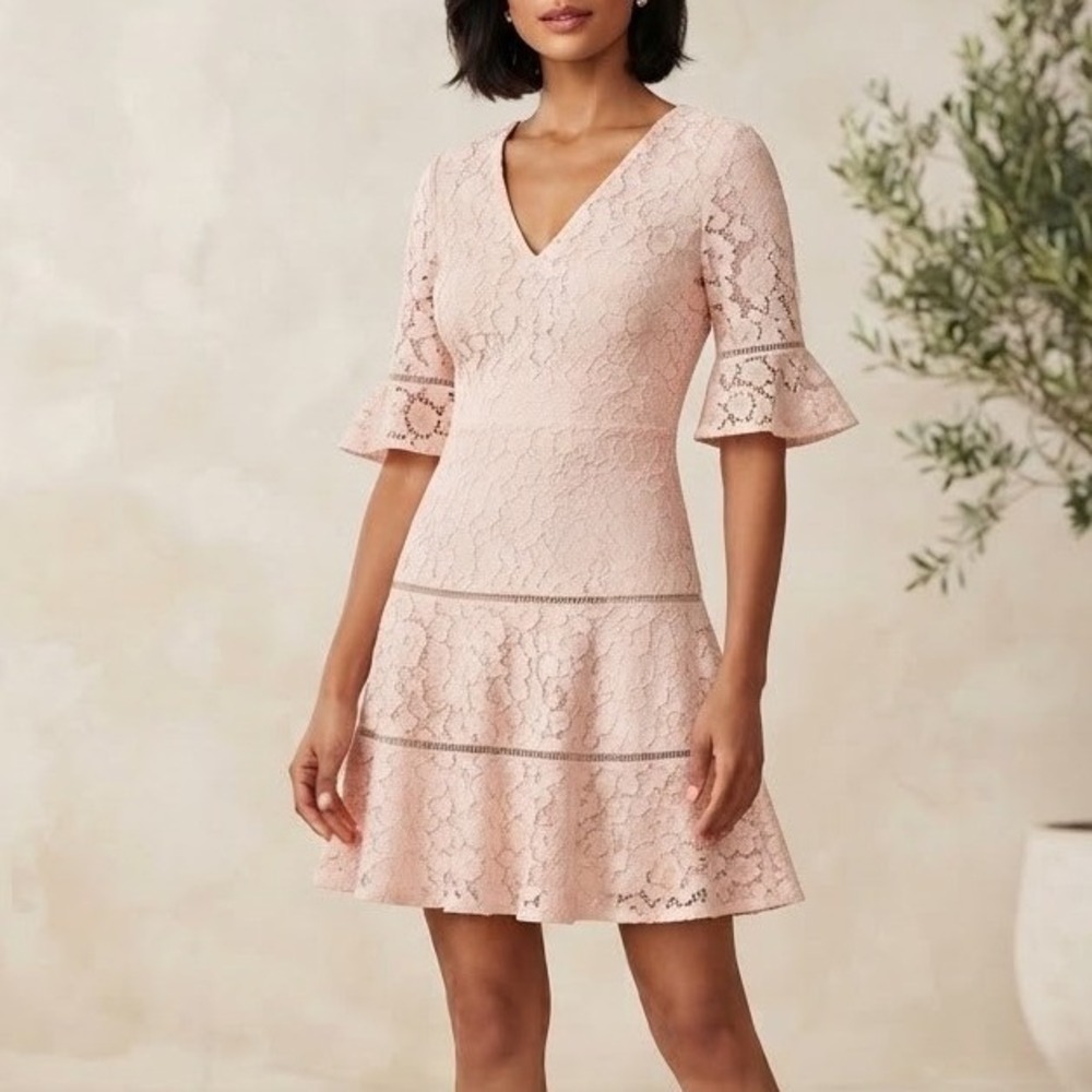Eliza J Dress Women's 6 Bell Sleeve Lace Fit & Flare Coquette Balletcore Easter